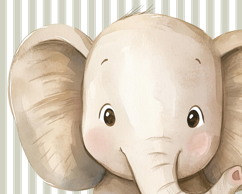 Safari Nursery Prints, Elephant Zebra Lion Monkey, Jungle Animal Portraits, Boho Sage Kids Bedroom Playroom Wall Art Decor, DIGITAL DOWNLOAD image 9