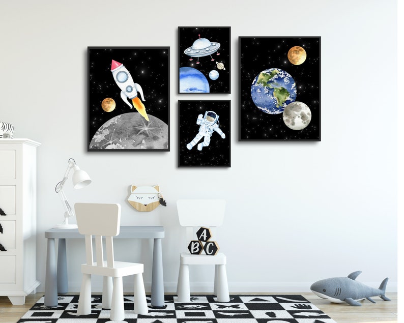 Outer Space Prints, Astronaut Printable Wall Art, Kids Room Art Prints ...
