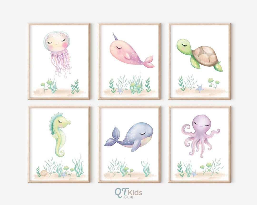 Nautical Nursery Decor | Under the Sea Wall Art Set | Ocean Nursery ...