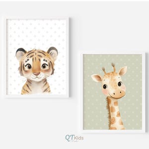 Safari Nursery Prints, Elephant Zebra Lion Monkey, Jungle Animal Portraits, Boho Sage Kids Bedroom Playroom Wall Art Decor, DIGITAL DOWNLOAD image 7