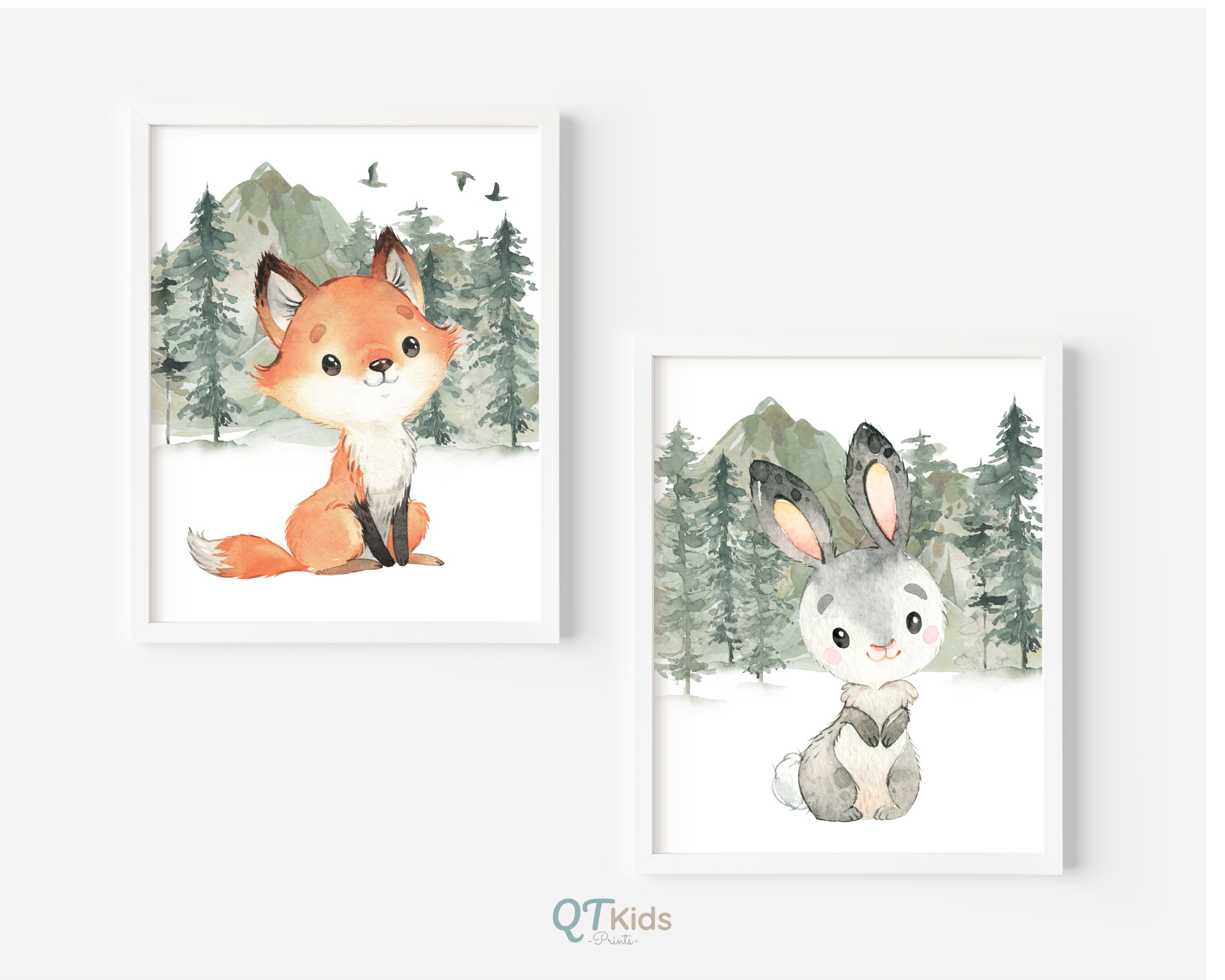 Woodland Animal Prints Forest Animal Nursery Wall Art - Etsy Canada