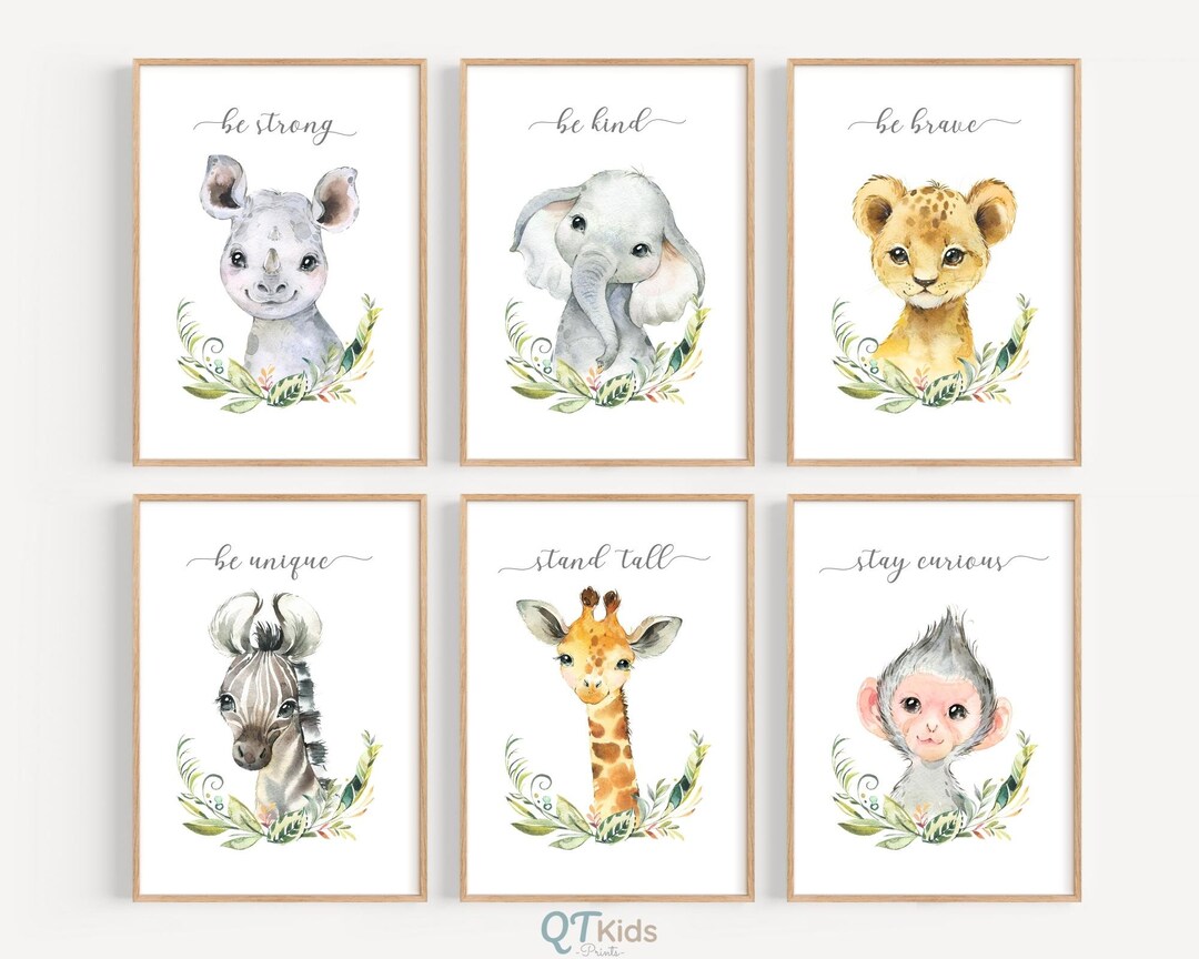 Safari Animal Prints | Nursery Wall Art | Kids Bedroom Decor | Rhino ...