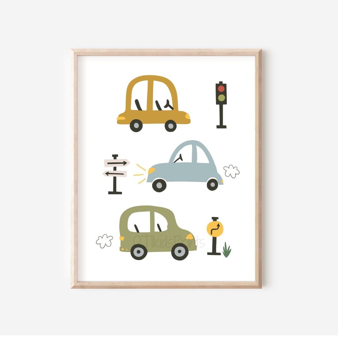 Cars Transport Print Boy Room Printable Wall Art Toddler Boy - Etsy