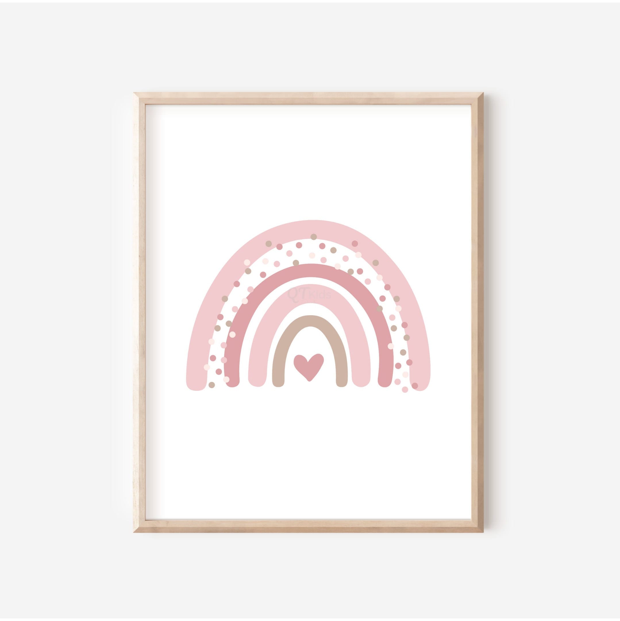Girl Nursery Printable Wall Art, Pink Boho Rainbow Print, Girl Room ...