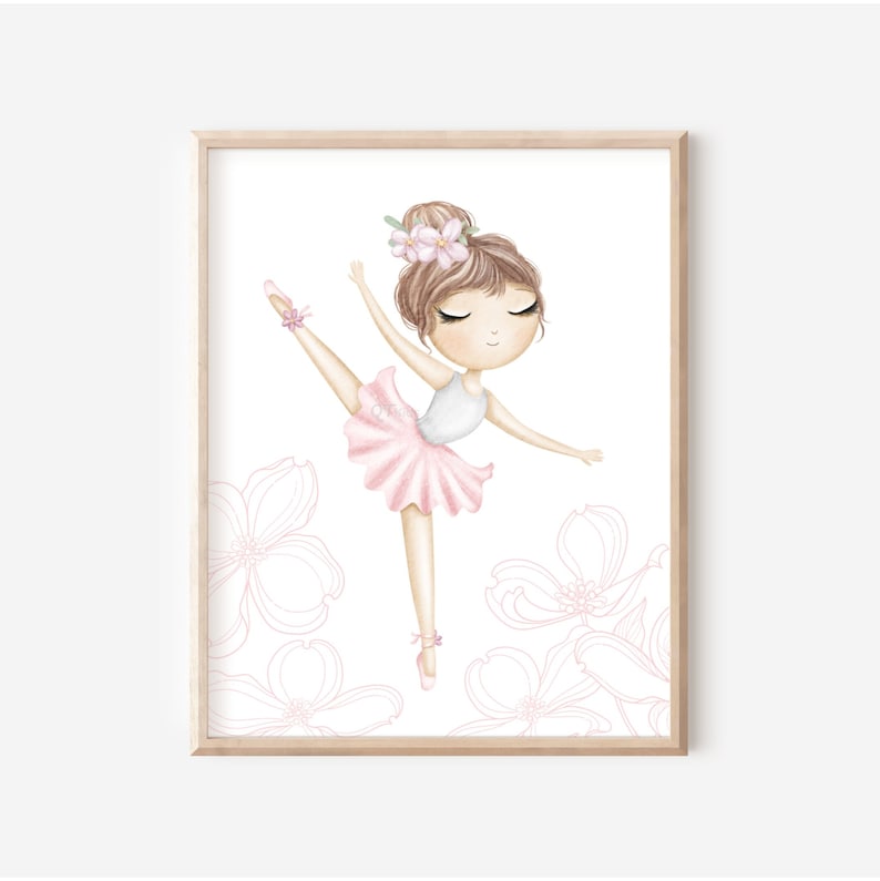 Ballerina Nursery Prints, Swan Girl Nursery Printable Wall Art, Baby Girl Room Decor, Pink Floral Swan Princess Prints, DIGITAL DOWNLOAD image 5