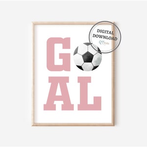 Soccer Kids Room Prints, Girl Room Sports Printable Wall Art, Pink Grey Playroom Decor, Women Football Players Prints, DIGITAL DOWNLOAD