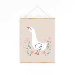 Farm Nursery Print, Girl Room Farm Decor, Goose Printable Wall Art ...