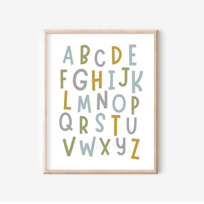 Transport Alphabet Numbers Prints Set of 6, Boy Room Printable Wall Art ...