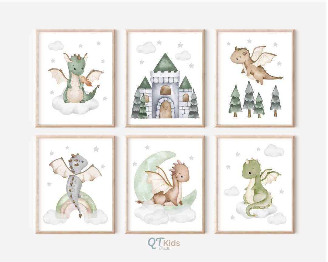 Dragons Nursery Prints, Boy Room Printable Wall Art, Playroom Wall ...
