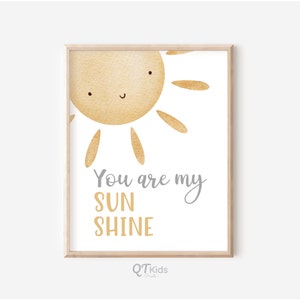 You are My Sunshine Nursery Print, Watercolour Sun Print, Boho Nursery Decor, Kids Room Printable Wall Art, Playroom Print, DIGITAL DOWNLOAD