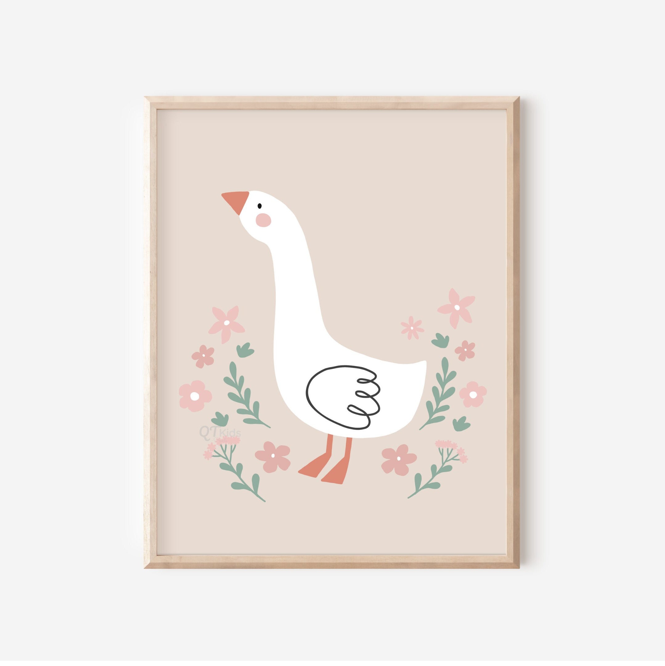Farm Nursery Print, Girl Room Farm Decor, Goose Printable Wall Art ...