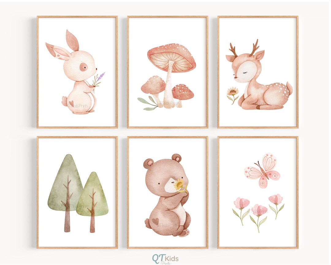 Woodland Prints, Nursery Kids Room Decor, Girl Room Printable Wall Art ...