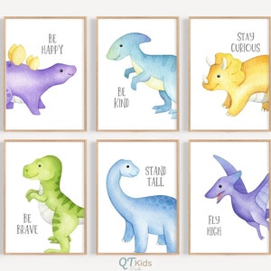 Dinosaurier Drucke für Kinderzimmer | Dinosaurier Wand Kunst | Jungenzimmer Wandkunst | Poster mit Dinosauriern | Poster Set Dinosaurier | DIGITALER DOWNLOAD