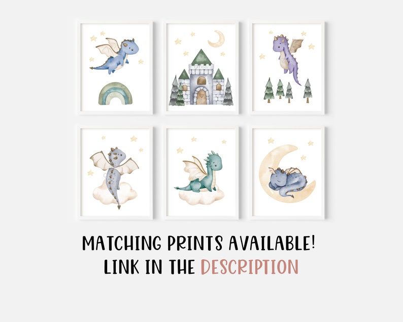 Dragon Nursery Print, Boy Room Printable Wall Art, Kids Playroom Dragon ...