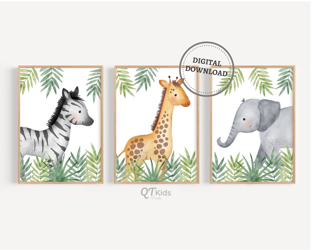 Safari Nursery Prints, Safari Animal Printable Wall Art, Jungle Kids ...