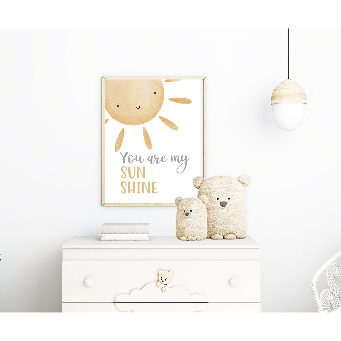You Are My Sunshine Nursery Print, Watercolour Sun Print, Boho Nursery ...