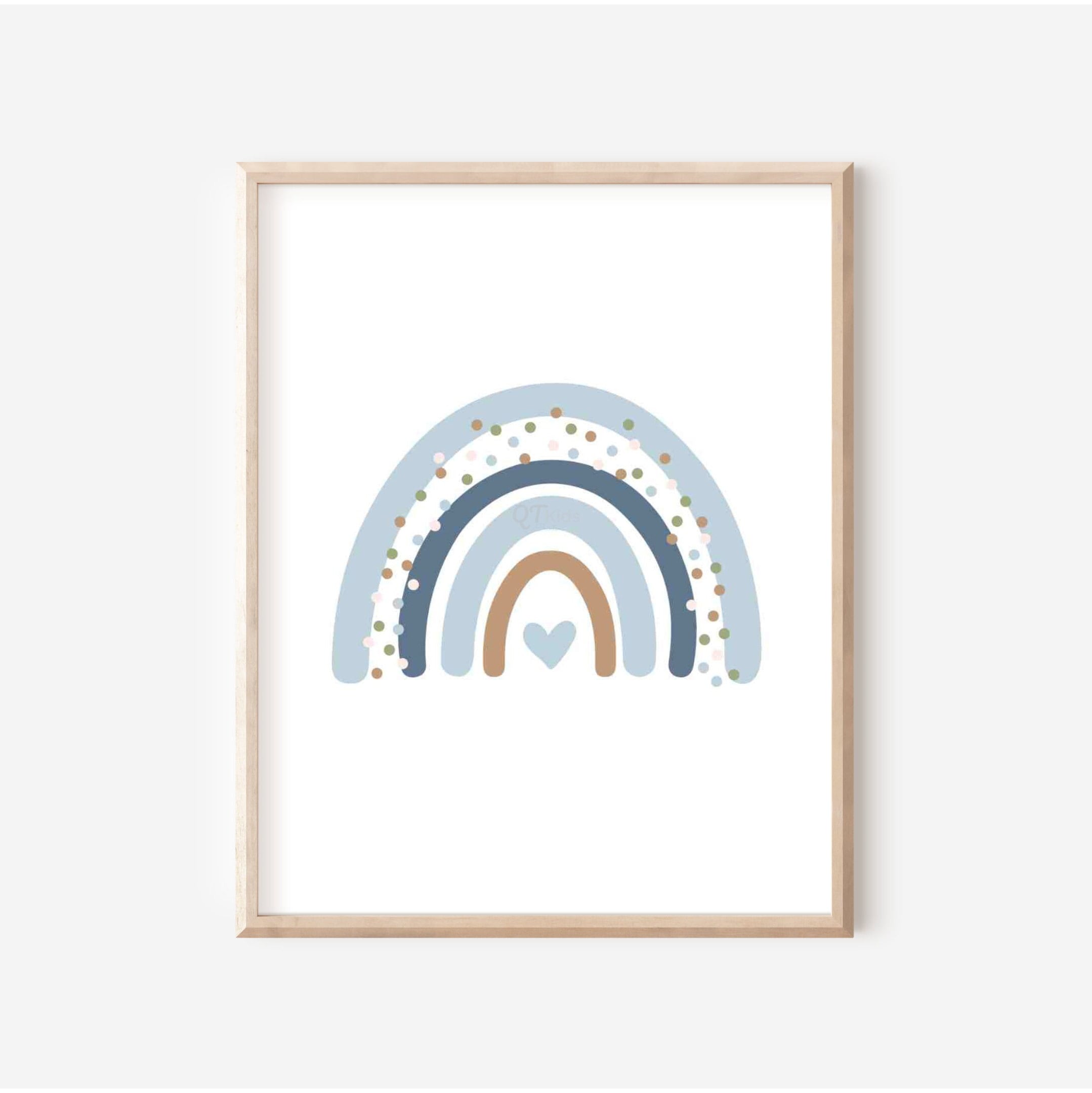 Boho Rainbow Print, Boy Nursery Printable Wall Art, Blue Rainbow Print ...
