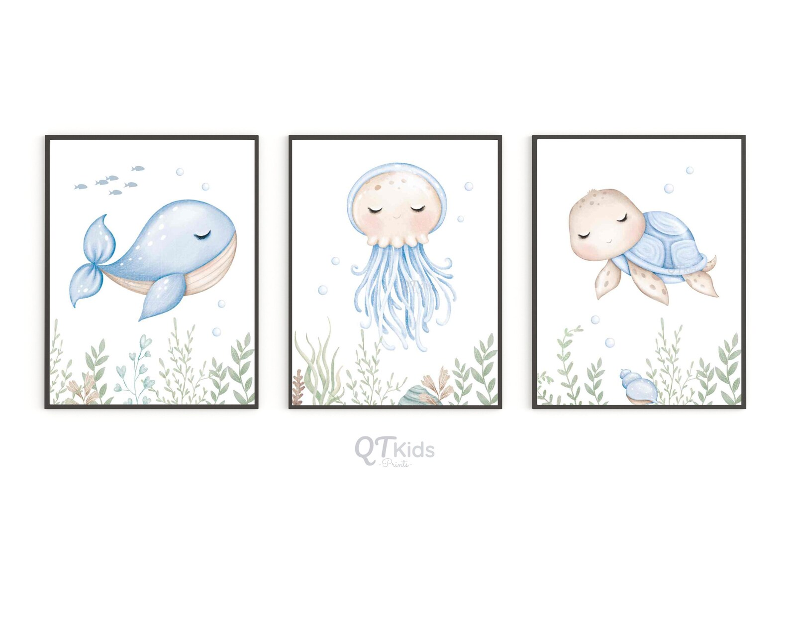 Sea Animal Wall Art, Under the Sea Nursery Decor, Boy Nursery Prints ...