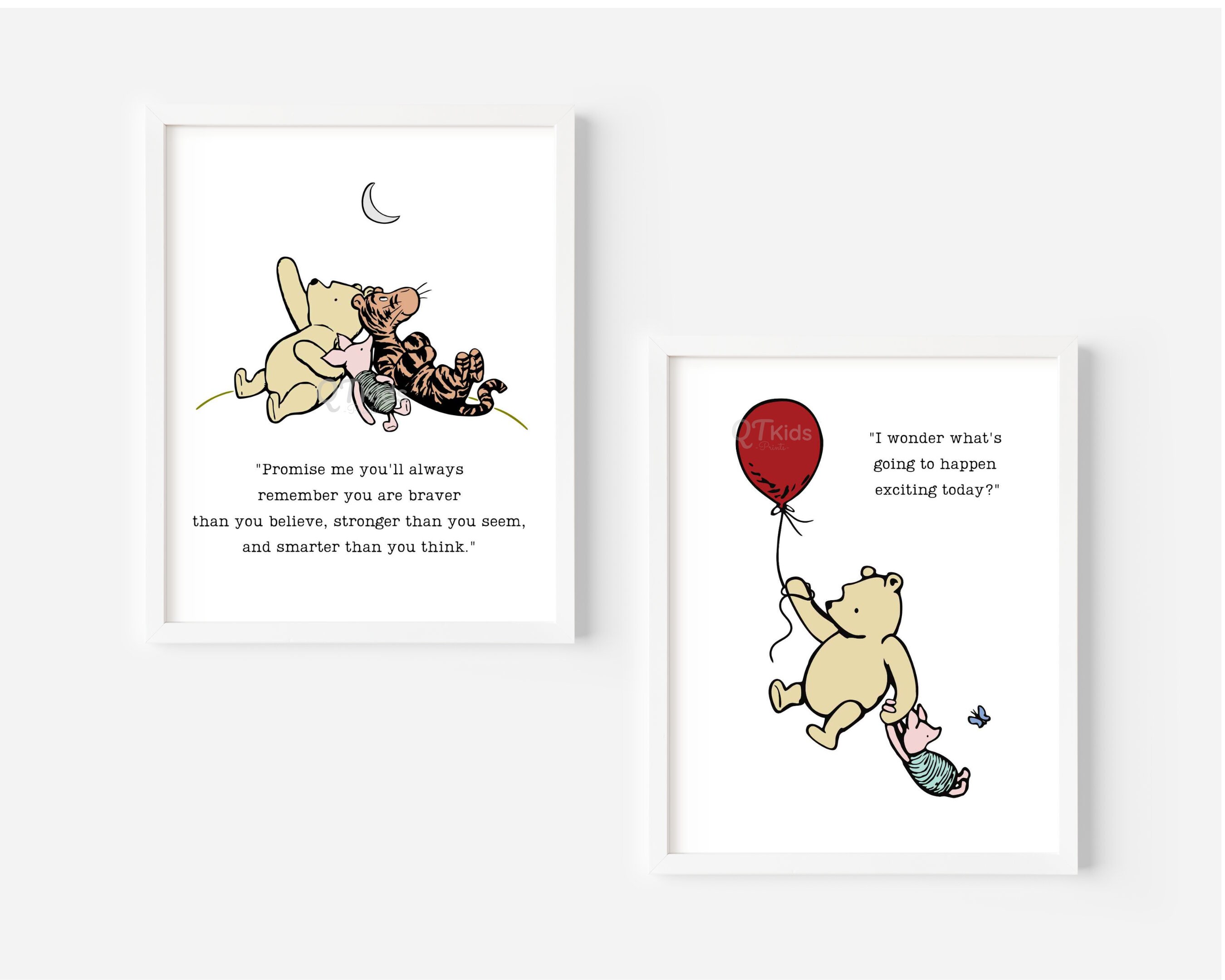 Winnie the Pooh Quotes Print Set, Classic Winnie the Pooh Printable ...