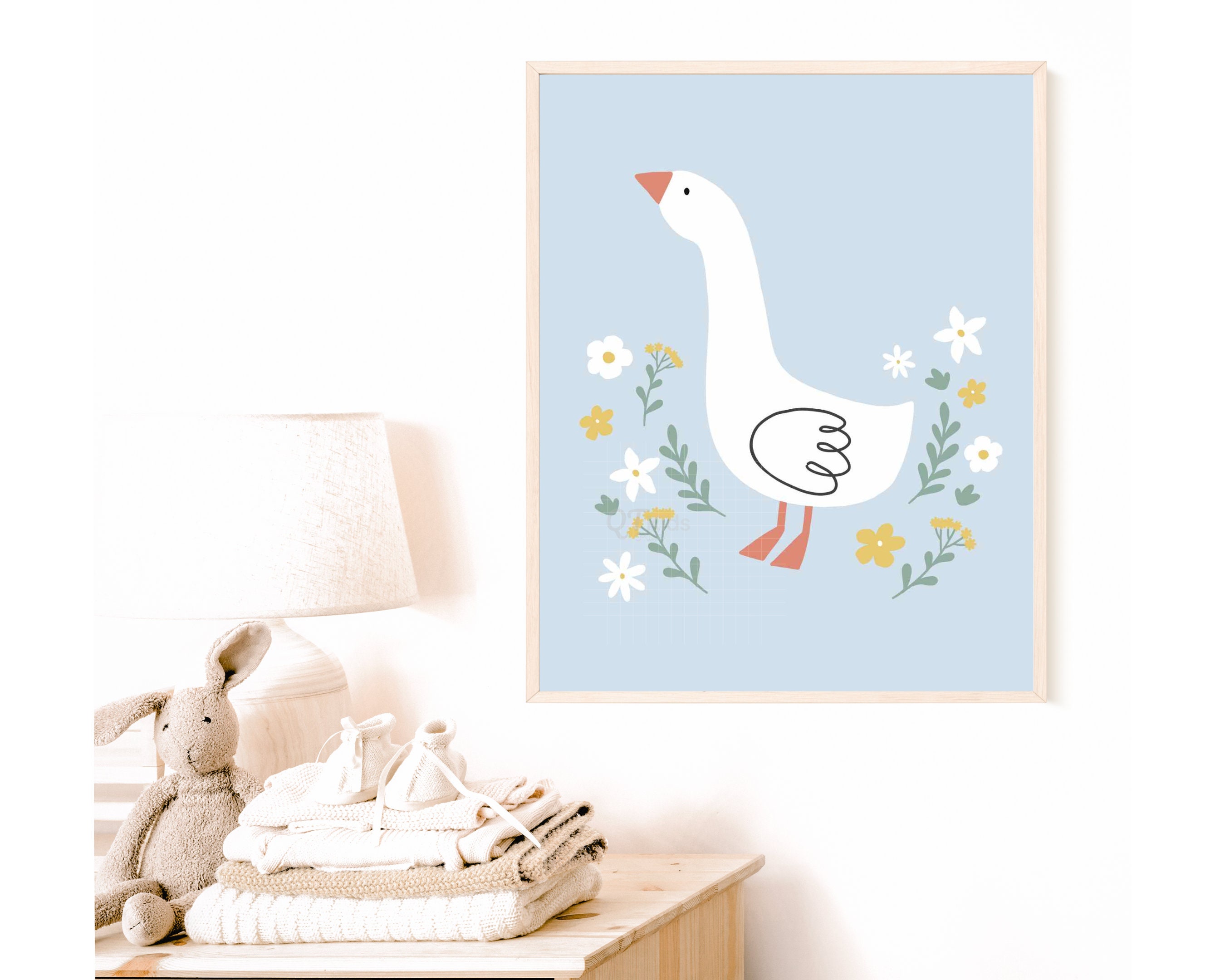 Farm Nursery Print, Kids Room Farm Decor, Goose Printable Wall Art ...