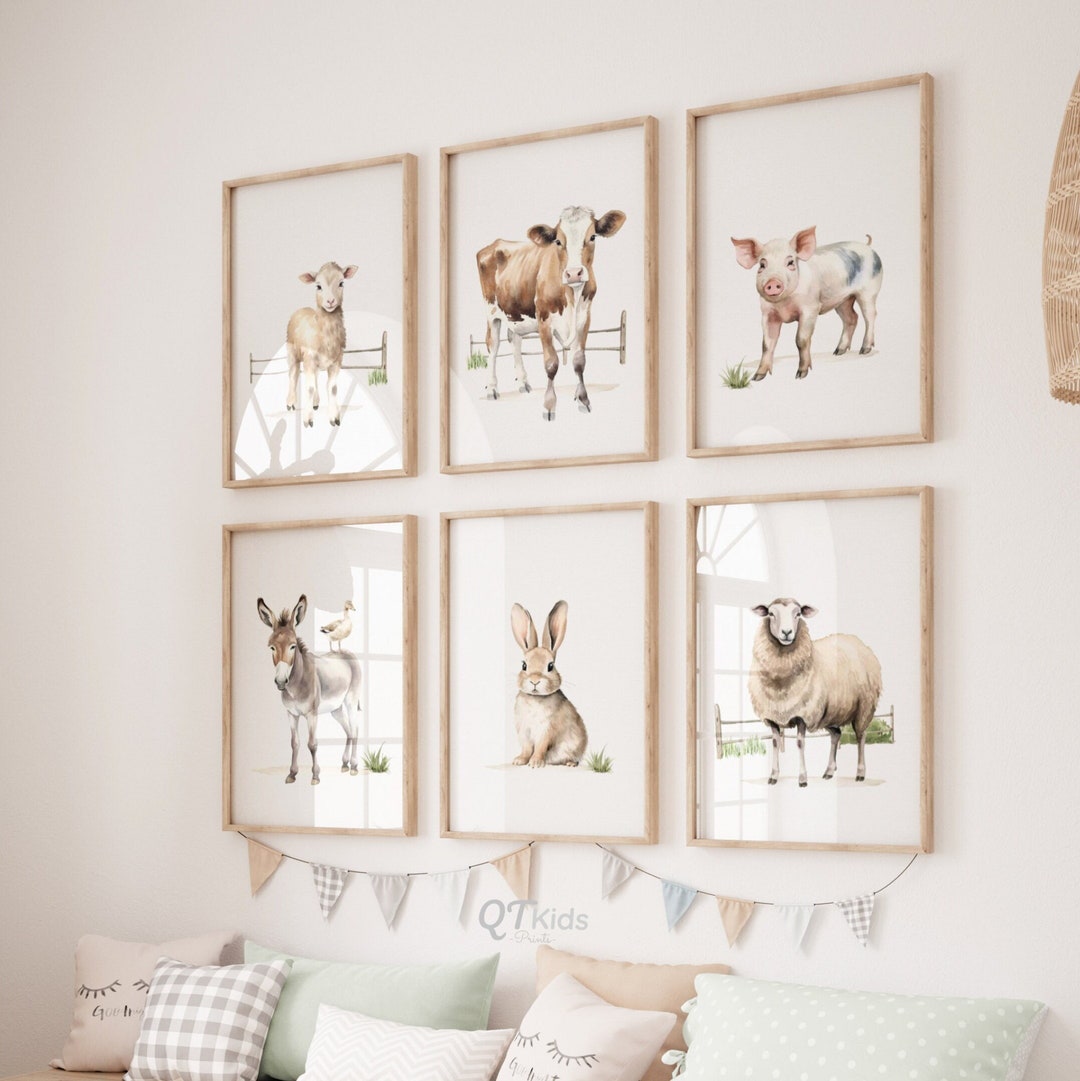 Farm Animal Prints, Farm Nursery Printable Wall Art, Farm Playroom ...