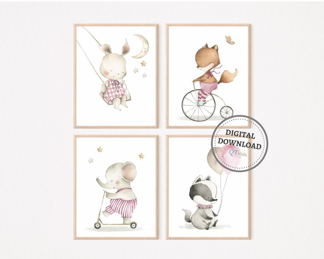Girl Nursery Prints, Animal Circus Wall Art, Playroom Wall Art ...