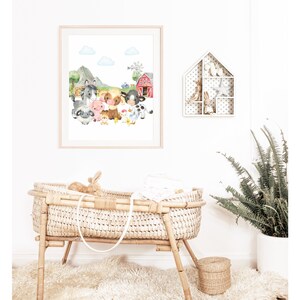 Farm Nursery Print, Farm Animals Printable Wall Art, Kids Playroom ...