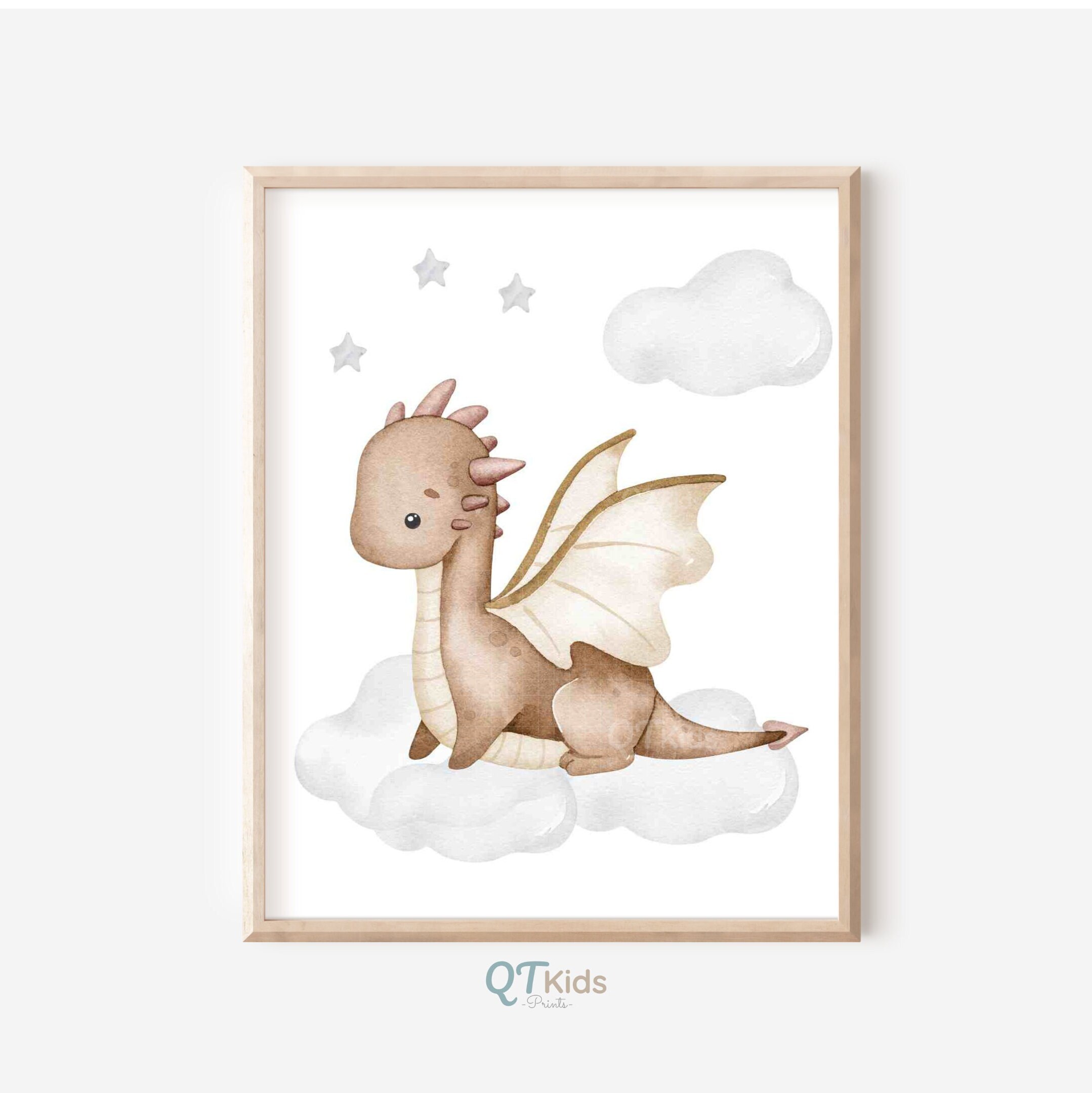 Personalized Dragon Nursery Prints, Custom Boy Name Wall Art, Dragon ...