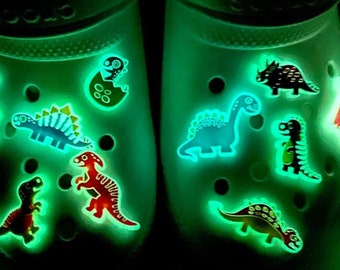 Dinosaur Shoe charms Glow in the dark , Dinosaur Croc Charm