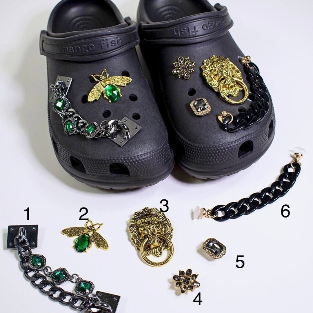 6pc LUXURY DESIGNER INSPIRED SHOE CHARMS *(INCLUDES FREE BLING
