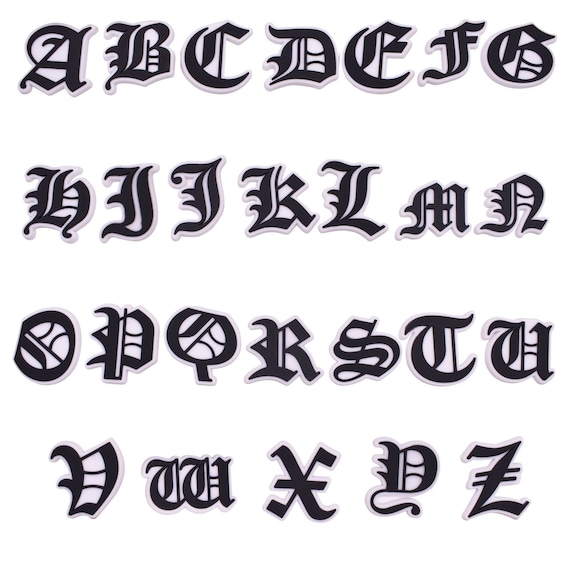 Gothic Old English Letters Croc Charms Alphabet Shoe Charm Black Letter  Shoe Pins Shoe Accessories Letter Shoe Charms -  Australia