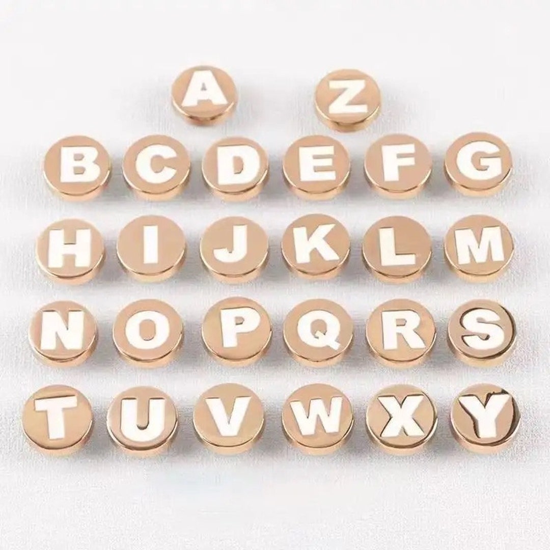 Gold Letter Shoe Charms Etsy