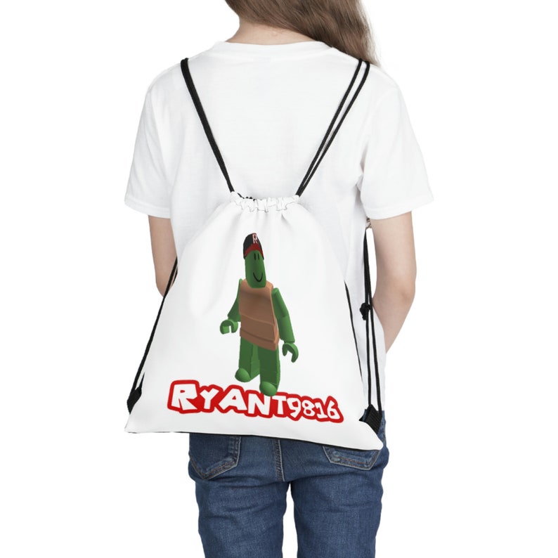Roblox Custom Drawstring Bag White Back to School Outdoor Etsy