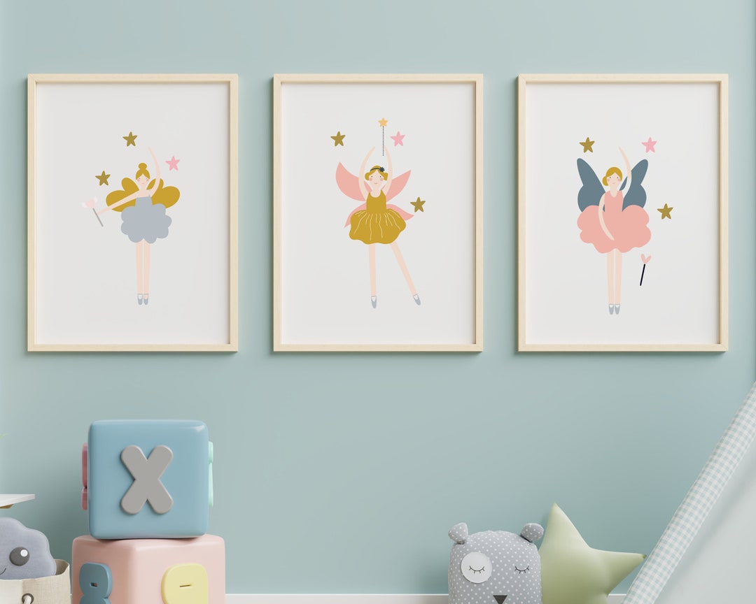 Set of 3 Ballerina Wall Art for Girl Bedroom, Ballet Wall Art ...