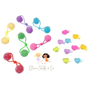 16 Pcs Girls Hair Ties, Hair Balls, Hair Knockers Hair, Hair Clippies, Hair Accessories
