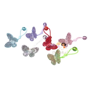 Girls - 6 Pcs Butterflies Hair Ties Hair Balls, Hair Knockers Hair Accessories