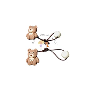Teddy Bear - Girls 1 Pair of Hair Ties, Hair Balls, Hair Knockers Hair Accessories