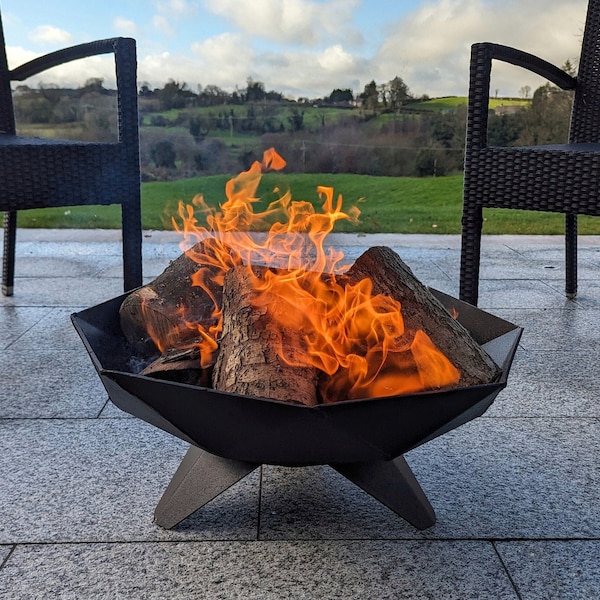 Octagonal Fire Pit  (DXFs, 3D File, Engineering Drawings)