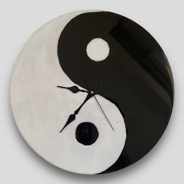 Large Wall Clock, Special Yin Yang Design, Epoxy Resin clock, Fair Price.