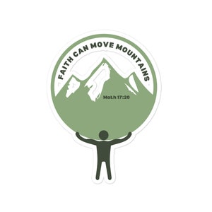 La fede può muovere le montagne Matematica 17:20. Insegnamenti biblici. Religioso. Adesivi senza bolle, acquista 5 ottieni la spedizione gratuita