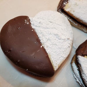 Heart Shaped Black and White Alfajores cookies popular party favors wedding birthday cookies holiday
