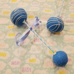 Cake Pop and Cake Pop rattle for Baby shower (boy)  baby shower favors gifts party