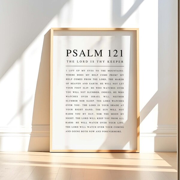 Psalm 121 NIV The LORD is Thy Keeper Bible Verse Wall Art, Christian Home Decor, Christian Wall Art Printable, Scripture Prints