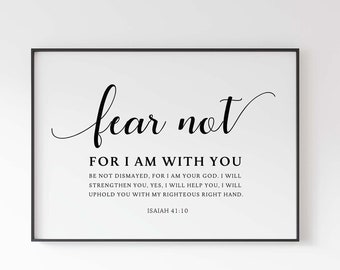 Isaiah 41:10 NKJV Fear not, for I am with you, Bible Verse Printable, Christian Wall Art, Scripture Print, Horizontal Bible Verse Wall Art
