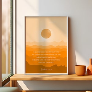 Numbers 6:24-26 The Lord Bless You And Keep You The Lord Make His Face Shine On You, Bible Verse Wall Art, Christian Wall Art