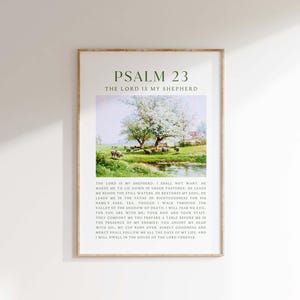Psalm 23 NKJV The Lord is My Shepherd, Christian Home Décor, Bible Verse Digital Print, Christian Wall Art, Vintage Bible Verse Wall Art