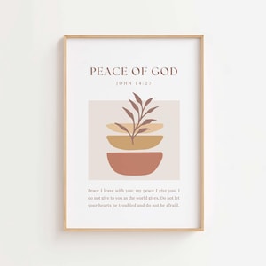 John 14:27 NIV Peace I leave with you Print, Bible Verse Download, Christian Decor, Floral Bible Verse, Christian Wall Art, Scripture Print