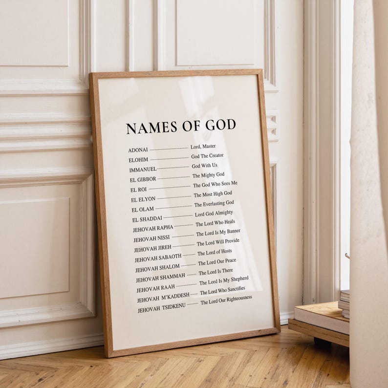 Names of God Wall Art Print: Christian Home Decor (Digital Download, 5 JPEG Files) image 6