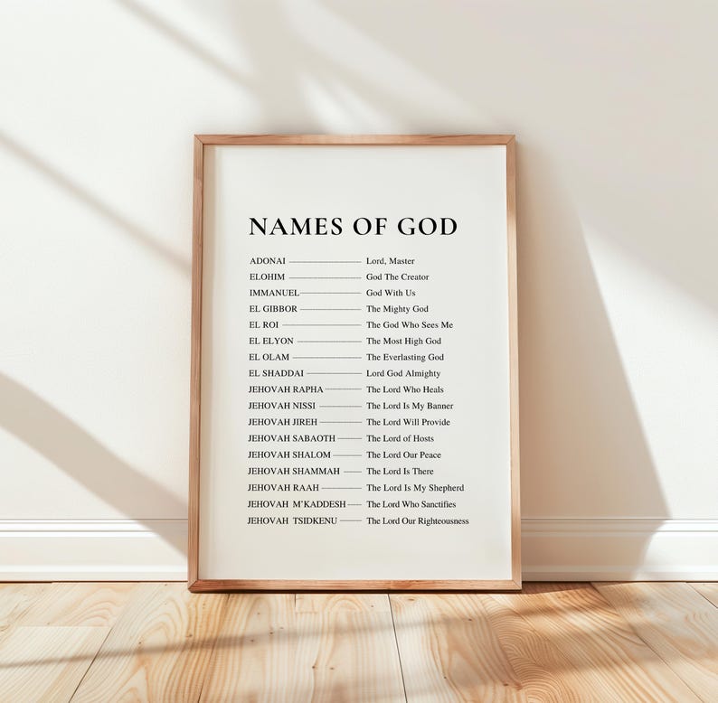 Names of God Wall Art Print: Christian Home Decor (Digital Download, 5 JPEG Files) image 7