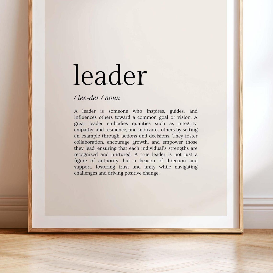 Leader Definition Print: Leadership Office Wall Art (digital Download ...